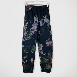 Black Colorful Bleach Dyed Sweatpants